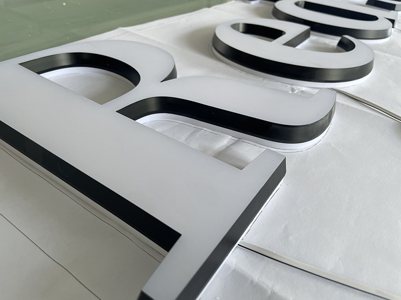 channel letter on corrugated aluminum